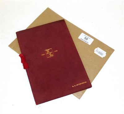 Lot 58 - A 1938 Football League Jubilee Menu, held on the 30th May 1938, the red suede cover inscribed 'G.H.