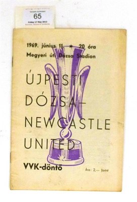 Lot 65 - A Rare Ujpest Dozsa v Newcastle United Inter Cities Fairs Cup Final Second Leg Programme 11th...