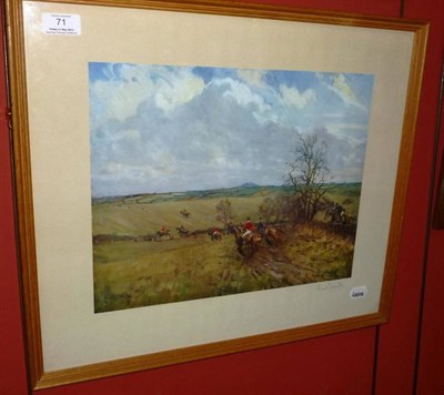 Lot 71 - Lionel Edwards - ";The Quorn";,  colour print, signed in pencil to the margin, 43cm by 50cm, framed