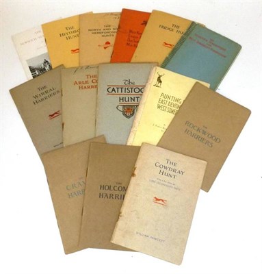 Lot 112 - Fourteen Fox and Stag Hunt Official Members Handbooks, circa 1930's, includes West Kent, The...