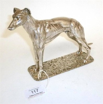 Lot 117 - A Fine Cast Silver Model of a Greyhound, hallmarks for Sheffield 1931, maker 'B.R.S.', weight 31oz