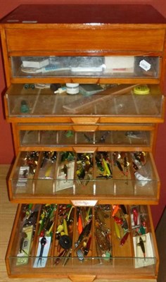 Lot 142 - A Large Collection of Lures, Tube Flies and Hooks, including Devons, spinners and spoons, housed in
