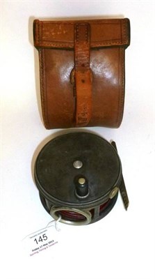 Lot 145 - A Hardy 3 3/4"; Alloy Wide Drum Duplicated Mk.II 'Perfect' Fly Reel, with black handle, notched...