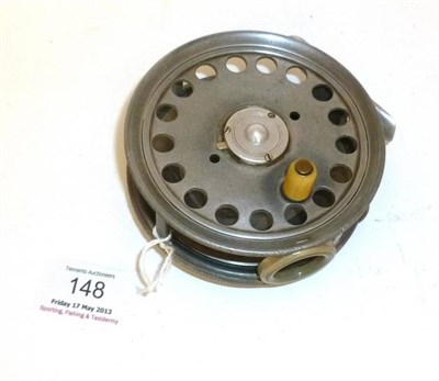 Lot 148 - A Hardy 3 3/4"; Alloy 'St.George' Fly Reel, with pierced drum, ivorine handle, 3-screw drum...