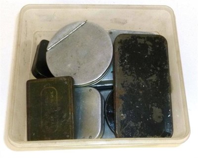 Lot 152 - Eleven Fly and Cast Tins, including Silmalloy, japanned tins etc., containing salmon and trout...