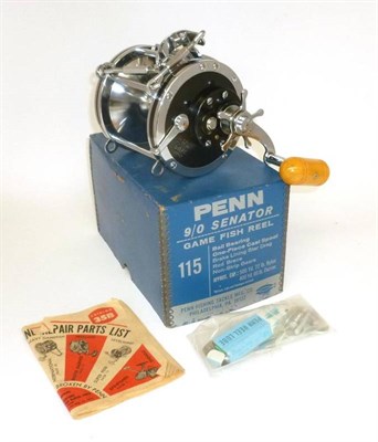 Lot 154 - A Boxed Penn 9/0 Senator Game Fish Reel No.115, with tools and manual, in original card box