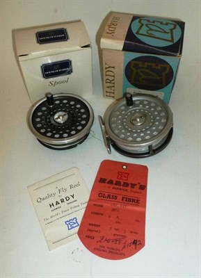 Lot 170 - A Hardy 3 1/4"; 'Marquis No.6' Fly Reel, with booklet, zip case, box and a spare spool