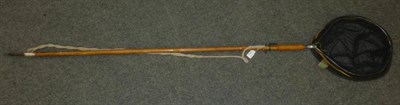 Lot 171 - A Hardy Combination Wading Stick and Folding Landing Net, with bamboo handle, alloy framed net...