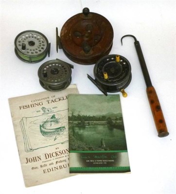 Lot 177 - Mixed Tackle, including a Wallace Watson centrepin reel (a/f), Hardy Viscount 150 reel, Scarborough