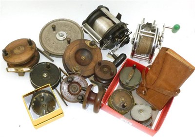 Lot 185 - Thirteen Mixed Reels, including four Nottingham reels - two with brass star backs, Tatler and...