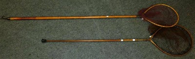 Lot 188 - A Hardy Folding Landing Net, with brass fittings, together with another unnamed landing net (2)