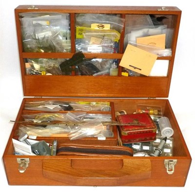 Lot 219 - A Collection of Fly-Tying Equipment, including a portable wooden fly-tying case containing a...