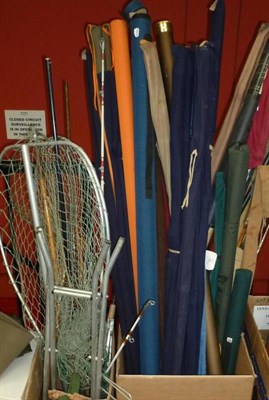 Lot 235 - Mixed Tackle and Equipment, including landing nets, waders, boots, jackets, home smoker, rod tubes