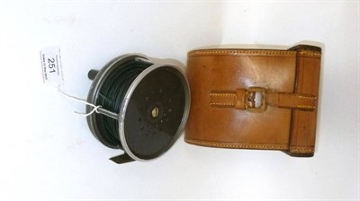 Lot 251 - A Hardy 4"; Alloy Wide Drum 'Perfect' Salmon Fly Reel, with black handle, notched brass foot,...
