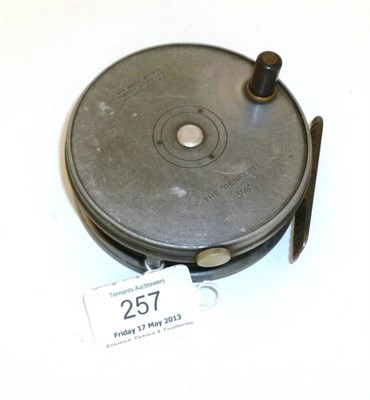 Lot 257 - A Hardy 3 5/8"; Alloy 'Perfect' Fly Reel, with slim black handle, notched brass foot, tension...