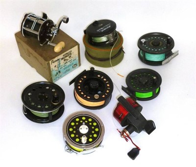 Lot 276 - Eight Mixed Reels, including a boxed Penn Peerless No.9, Abumatic 170, Youngs 'Beaudex', Magnum...