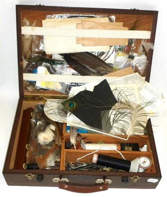 Lot 305 - Mixed Tackle, including a fly-tyers box and contents, flies, lures, folding landing nets,...