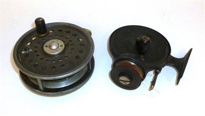 Lot 318 - Two Reels - Allcocks 'Stanley' casting reel and a Walker Bampton 3 1/4"; alloy fly reel, with...
