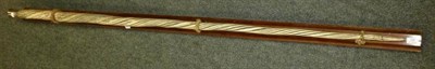 Lot 328 - A Reproduction Narwhal Tusk with Elizabeth II Silver Mount to the Head End, secured by rope collars