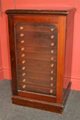 Lot 337 - Twelve-Drawer Watkins & Doncaster Deal Entomological Cabinet, glazed door, stained dark...