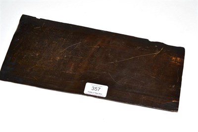 Lot 357 - A Scrimshaw Baleen Plaque by Harpoon Wilkinson, 19th century, rectangular, the front engraved...