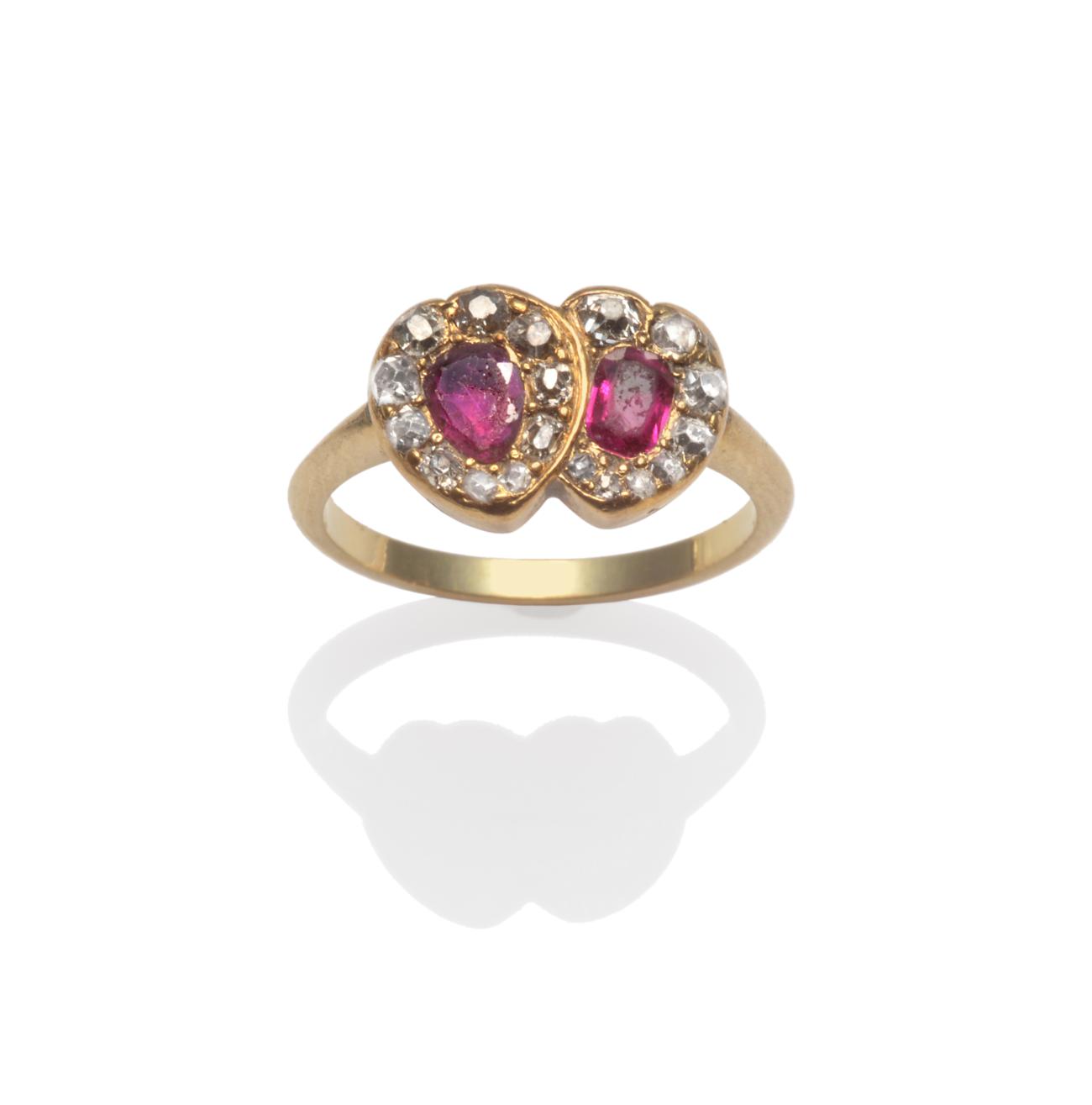 Lot 392 - An Early Victorian Ruby and Diamond Cluster