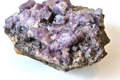 Lot 460 - Fluorite, Alston Moor, Cumbria, large purple specimen, 37cm wide, 29cm deep, 15cm high