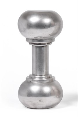 Lot 412 - An Art Deco Silver Plated Cocktail Shaker, Asprey & Co, in the form of a dumb bell, stamped to base