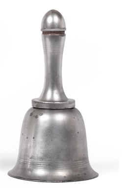 Lot 415 - A Silver Plated Cocktail Shaker, Asprey & Co, in the form of a hand bell, the base stamped...