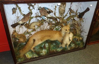 Lot 615 - A Large Victorian Taxidermy Display Case, circa 1900, containing numerous mammals and birds,...