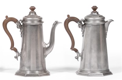 Lot 420 - A George V Silver Coffee Pot and Hot Water Jug, Mappin & Webb, London 1924/1925, of plain...