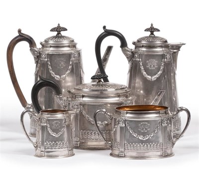 Lot 422 - A Victorian Five Piece Tea and Coffee Service, Frederick Elkington, Birmingham 1879/1881/1882,...