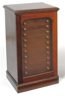 Lot 38 - Twelve-Drawer Watkins & Doncaster Deal  Entomological Cabinet, glazed door, stained dark...