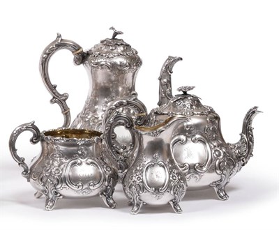 Lot 423 - A Victorian Silver Three Piece Silver Tea Service, Robert Harper, London 1861, inverted...