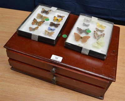 Lot 56 - Three-Drawer Stained Deal Cabinet, 41cm by 30.5cm by 15cm, containing a collection of papered...