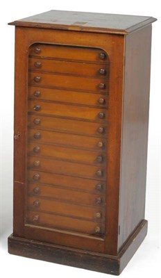 Lot 79 - Fifteen-Drawer Deal Entomological Cabinet by J T Crockett of London, glazed door with lock and key