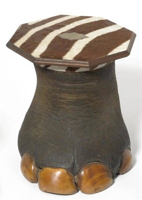 Lot 140 - African Elephant (Loxodonta africana), circa 1890, table/stool, with octagonal hardwood top...