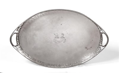 Lot 434 - A Victorian Silver Tray, Charles Stuart Harris, London 1898, oval with a pierced gallery with...