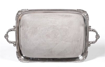 Lot 435 - A Victorian Silver Twin-Handled Tray, Walker & Hall, Sheffield 1865, rounded rectangular with...