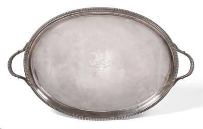 Lot 436 - A George IV Silver Twin-Handled Tray, William Fearn, London 1824, oval with a reeded border and...