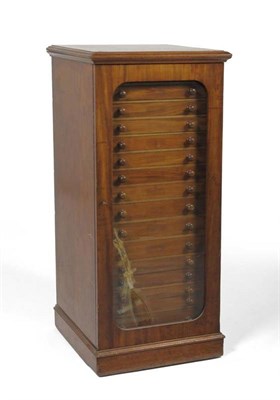 Lot 175 - Sixteen-Drawer Mahogany Oology Cabinet, glazed door with lock and key, 530 by 500 by 1180,...