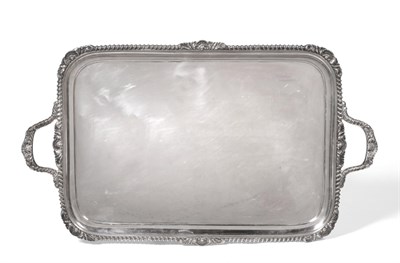 Lot 437 - A Large Edwardian Silver Twin-Handled Tray, Pearce & Sons, Sheffield 1905, rounded rectangular, the