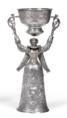 Lot 442 - A Continental Silver Wager Cup, Berthold Muller, import marks for London 1895, typically modelled a