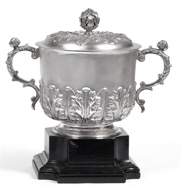 Lot 447 - A Large George V Britannia Silver Porringer and Cover in the Charles II Style, Carrington & Co,...