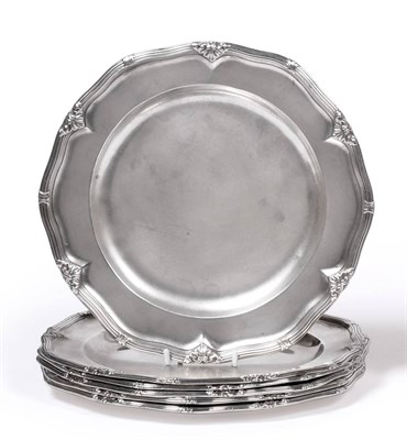 Lot 451 - A Set of Six George III Silver Plates, John Parker I & Edward Wakelin, London 1768, shaped...