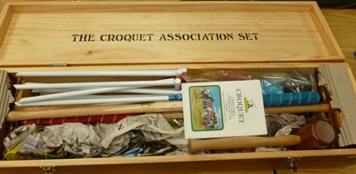 Lot 5 - A Boxed Croquet Set - The Croquet Association Set, with instructions, in pine box (as new)