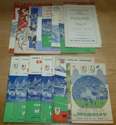 Lot 26 - Twenty Three England International Football Programmes from 1948 to 1964, including England vs...