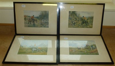 Lot 41 - After J S Sanderson-Wells - "Putting into Covert", "In for a Gallop", "In Full Cry" and "Gone...