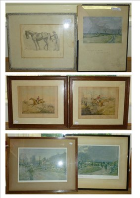 Lot 50 - Lionel Edwards - "The Bedale" and "Meet of the Bramham Moor, Bickerton", signed colour prints, 36cm