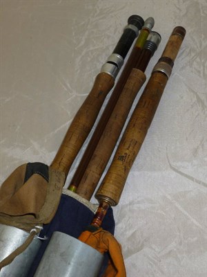 Lot 72 - Three 2pce Fly Fishing Rods:- Pezon et Michel 9ft cane 'Parabolic Speciale Normale No.6/7';...